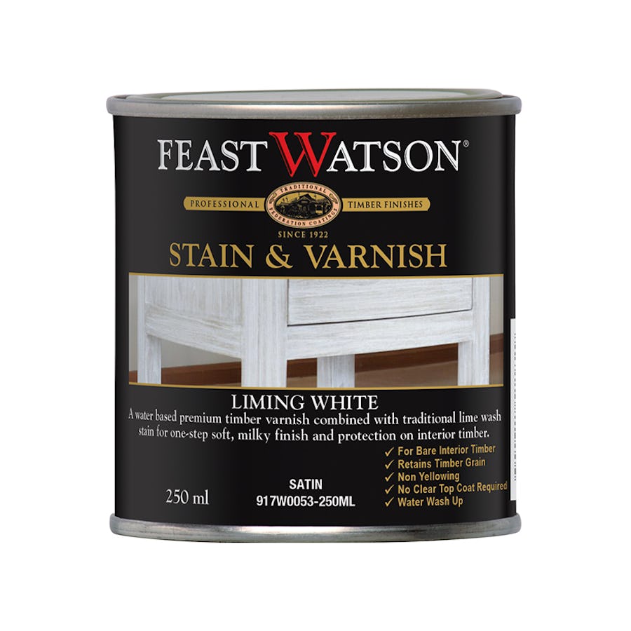 Feast Watson Stain & Varnish Satin Liming White 250ml