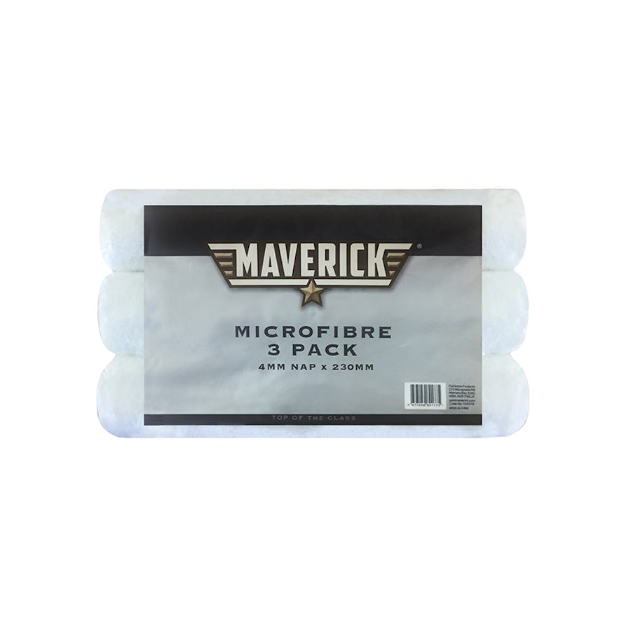 Maverick Microfibre Roller Cover 4mm x 230mm 3 Pack