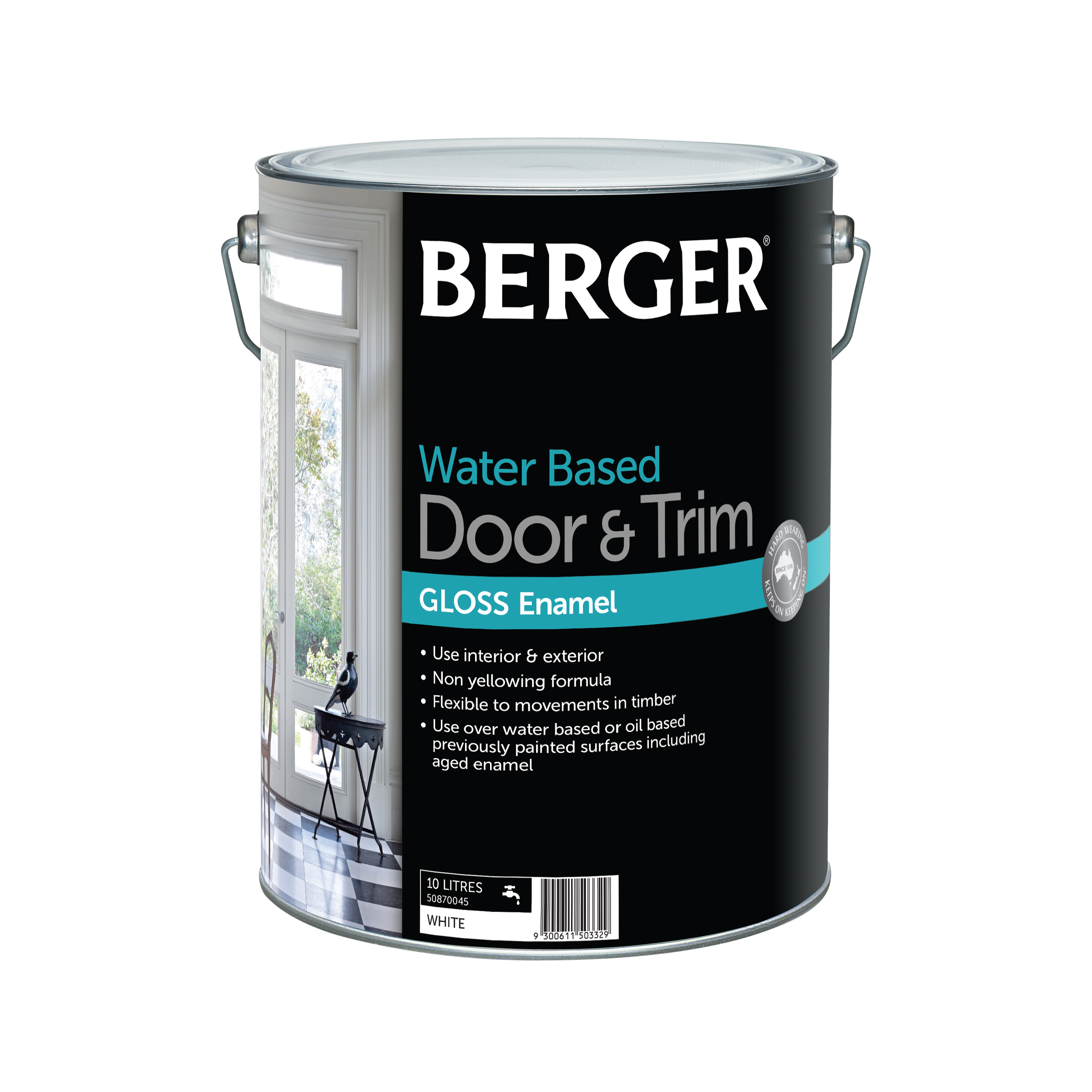 Berger Door & Trim Water Based Gloss Enamel 10L Inspirations Paint