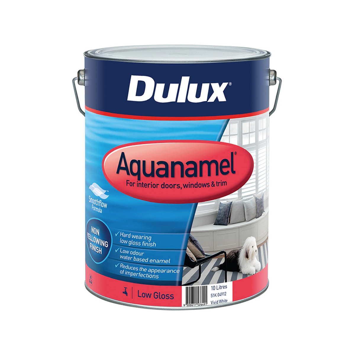 Dulux Aquanamel Low Gloss White 10L - Inspirations Paint