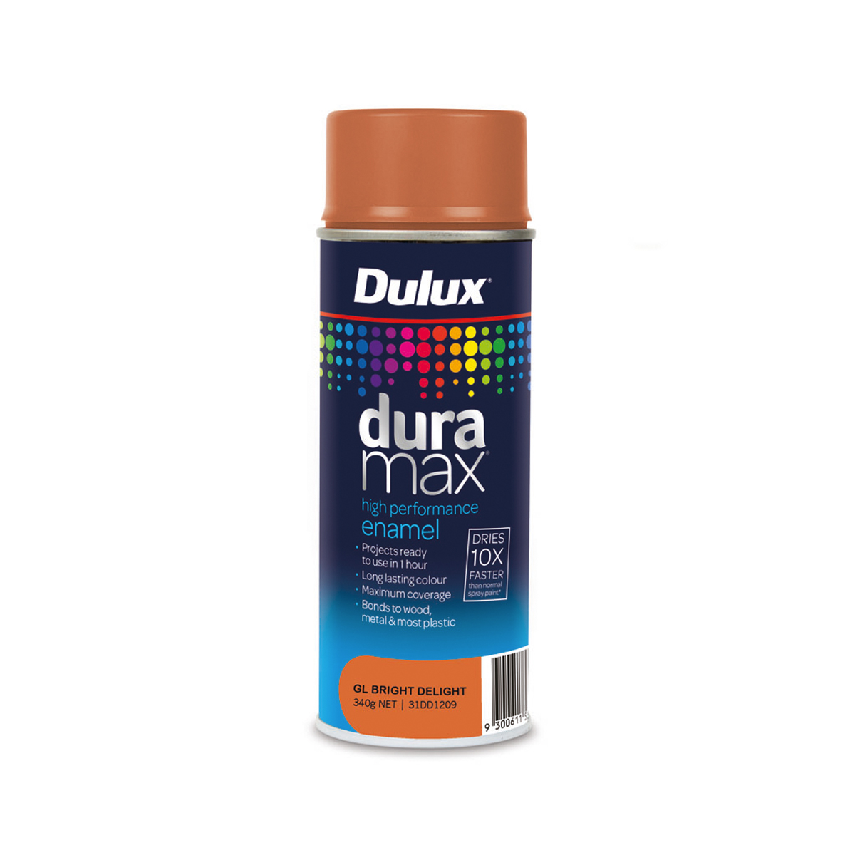 Dulux Duramax High Performance Enamel Spray Paint Gloss Bright Delight 340G Inspirations Paint
