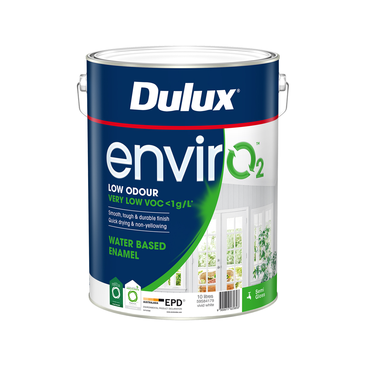 Dulux envirO2 Water Based Enamel Semi Gloss 10L Inspirations Paint