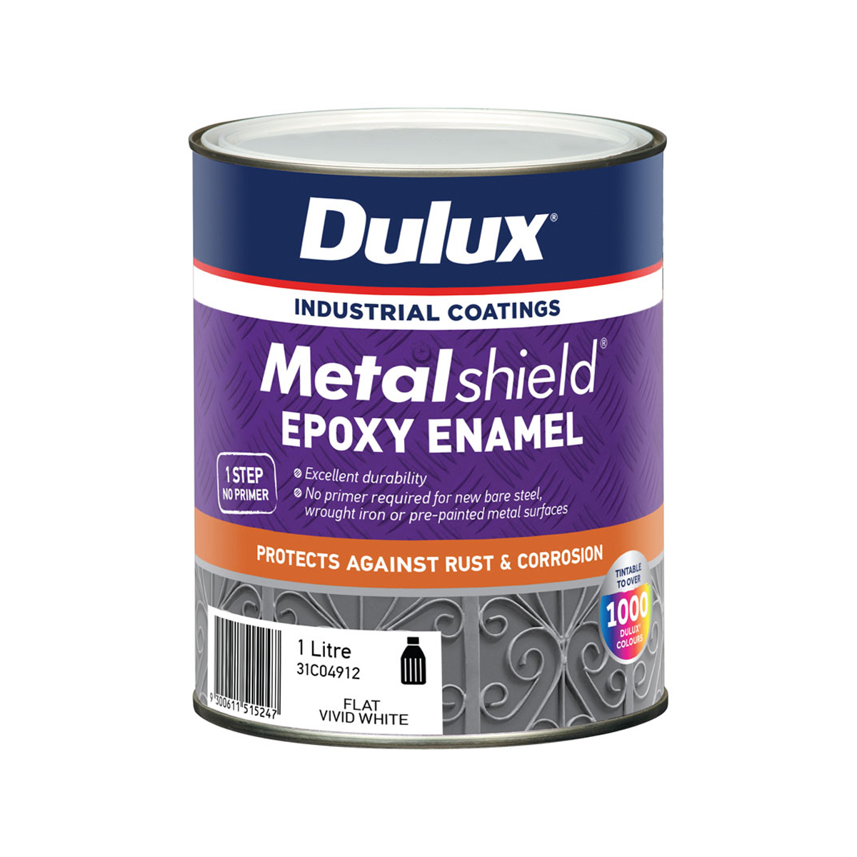 Dulux Metalshield Epoxy Enamel Flat White 1L Inspirations Paint