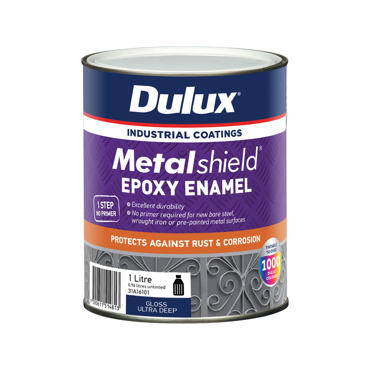 Dulux Metalshield Epoxy Enamel Gloss Ultra Deep 1L Inspirations Paint