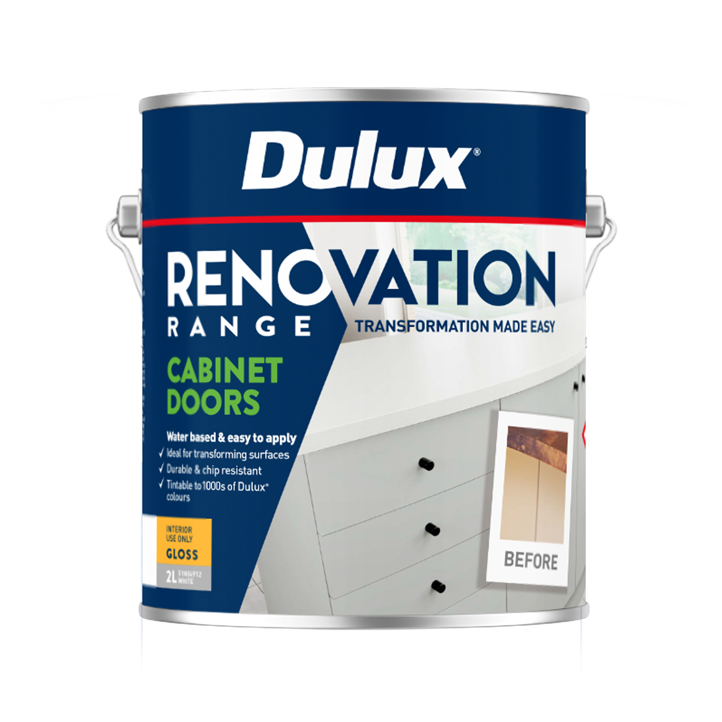 Dulux Renovation Range Doors Gloss Vivid White 2L