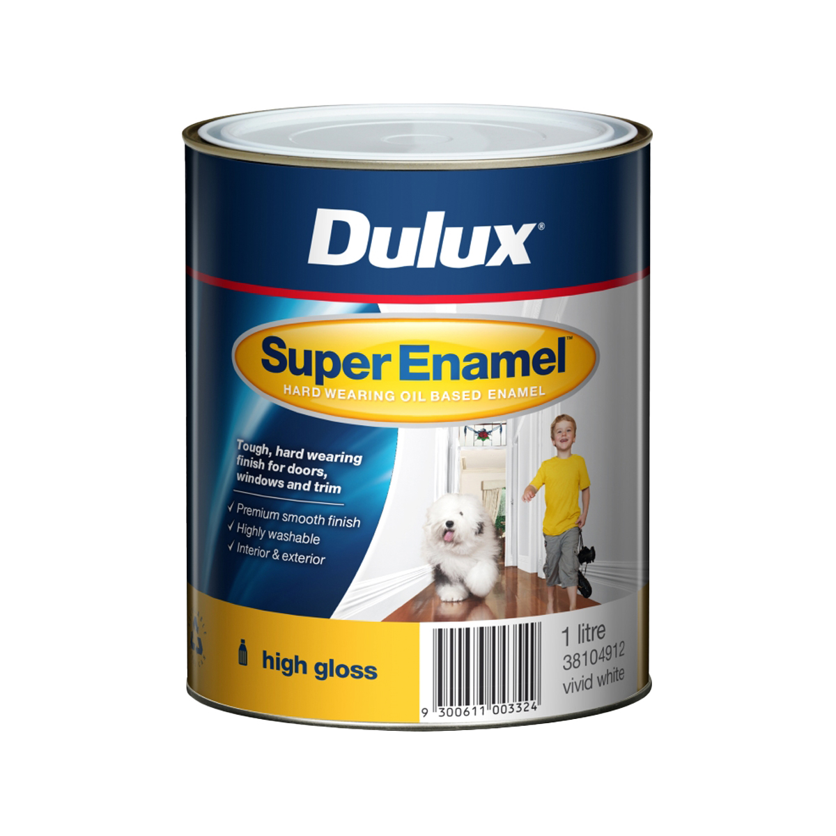 Dulux Super Enamel High Gloss Vivid White 1L - Inspirations Paint