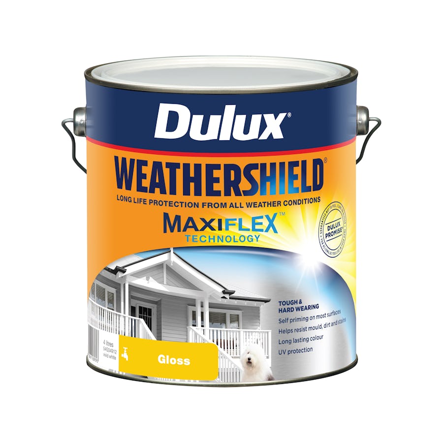  Dulux  Weathershield Gloss  Vivid White 4L Inspirations Paint