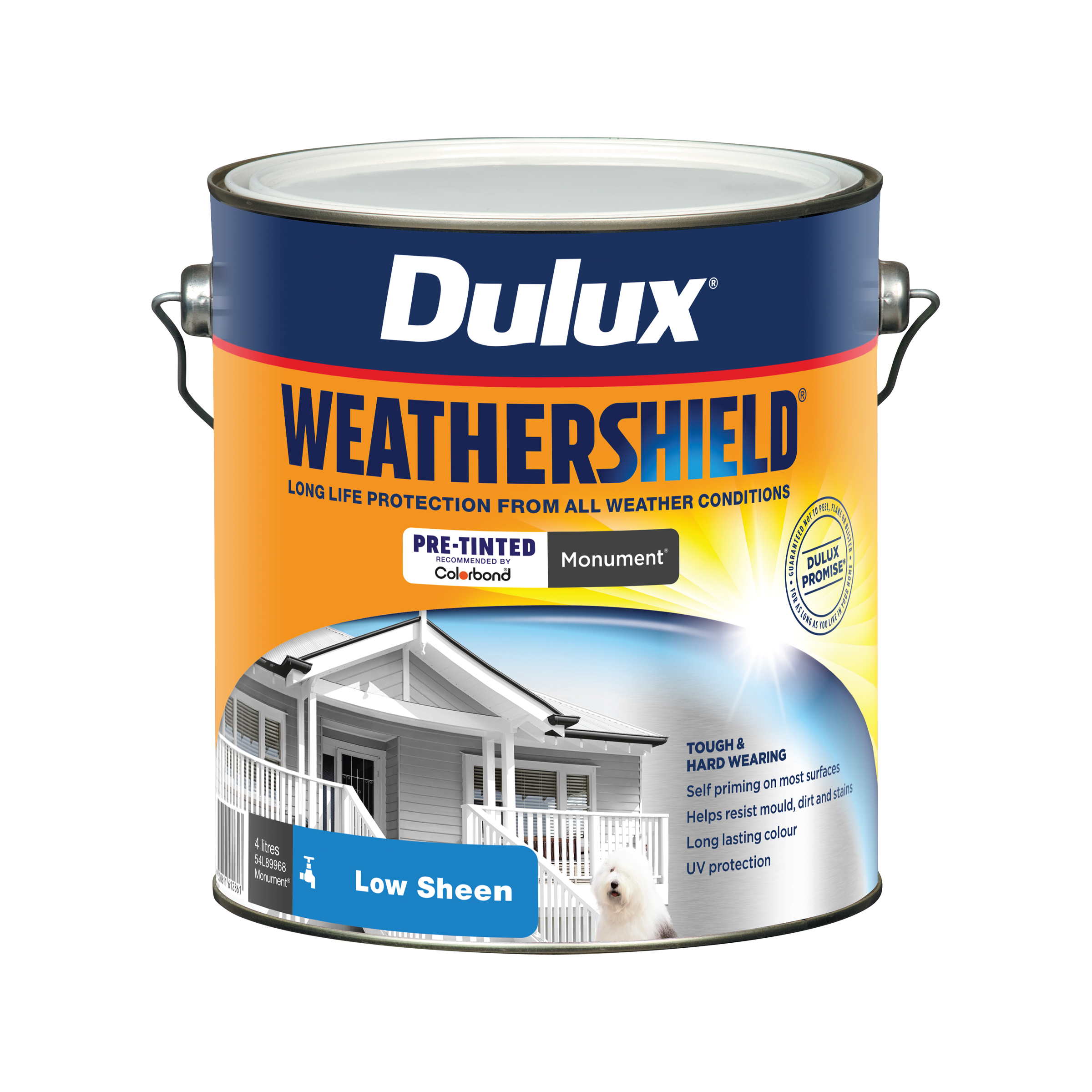 Dulux Weathershield Low Sheen Monument 4L Inspirations Paint