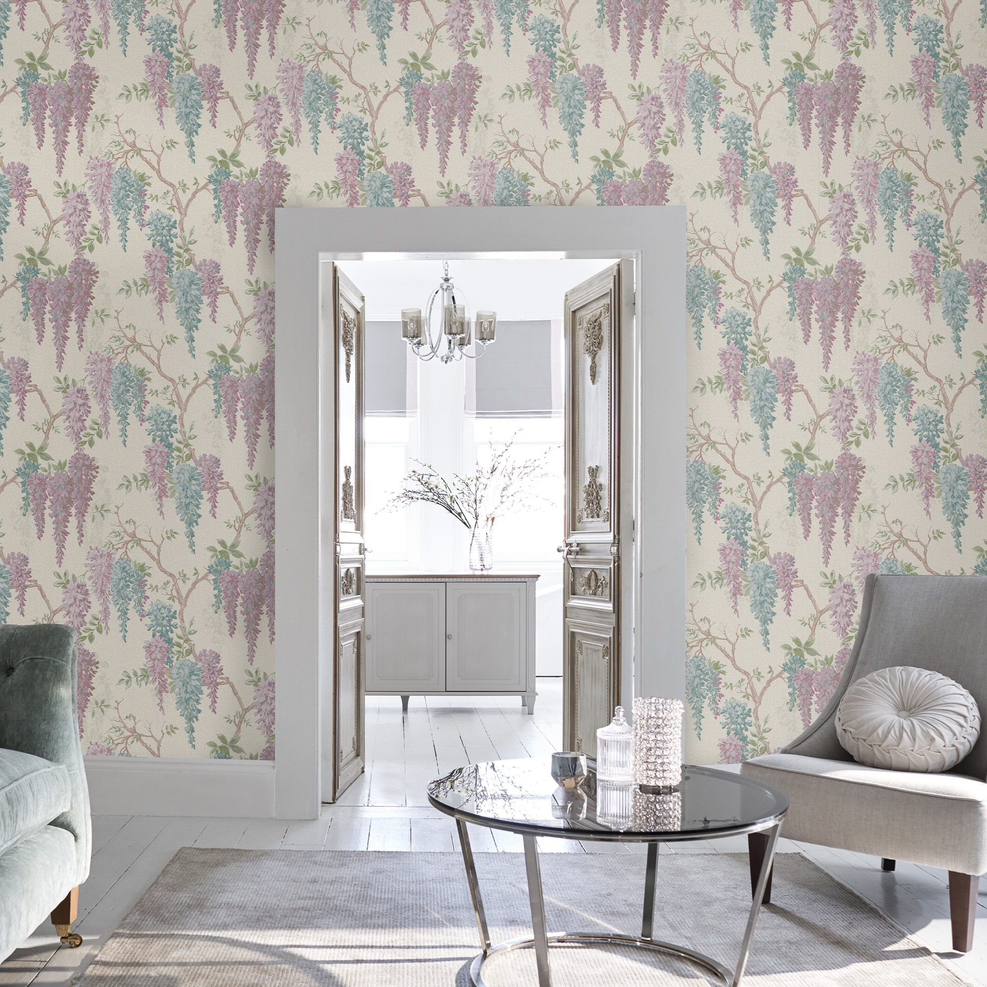 Laura Ashley Wisteria Garden Duck Egg Wallpaper Inspirations Paint
