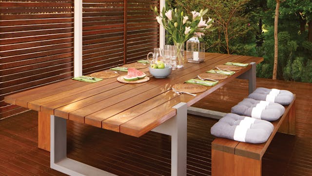 Outdoor timber furniture